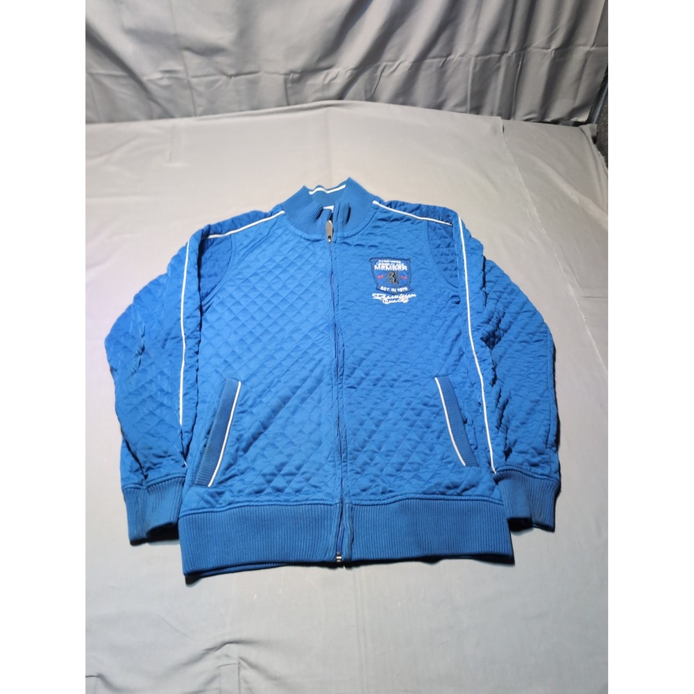 SMOG Men's‎ Quilted Blue Jacket Full Zip Up Mock Neck Medium